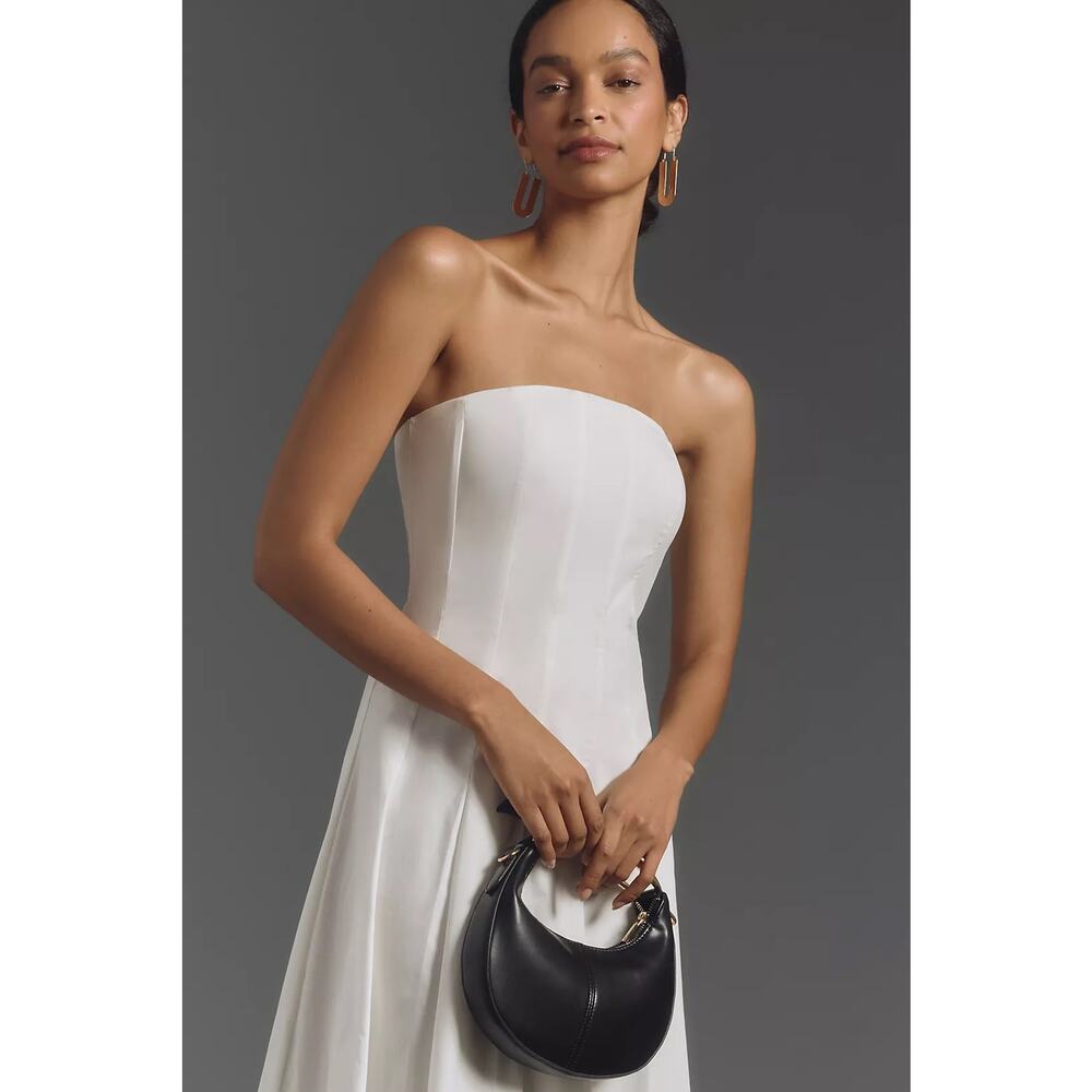 MARE MARE BY ANTHROPOLOGIE NWT Strapless Seamed A-Line Midi Dress Sz Small Bride - Picture 14 of 14